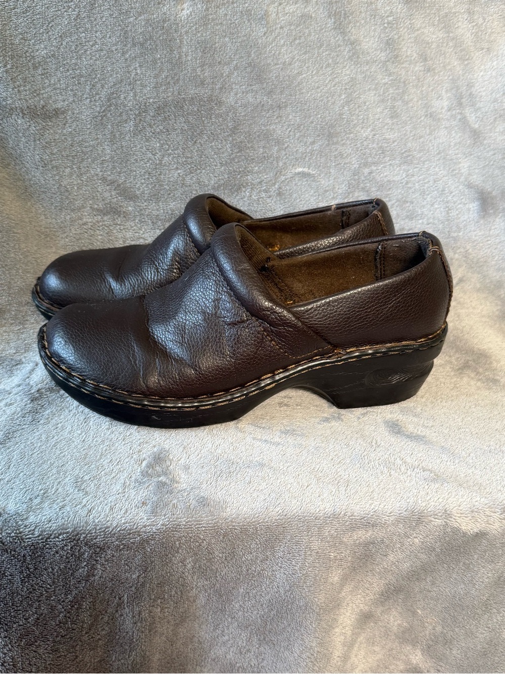G.H. Bass Sheena Professional Comfort Clogs Brown Leather Sz 6m